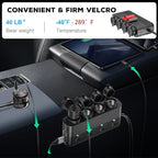 Cigarette Lighter Splitter Car Charger, 300W 4 Socket Car Plug in Outlet 12V Adapter with Dual PD 36W and QC3.0 USB C Multi Port & Independent Switch & Dust Cover & Voltmeter for All Car Devices