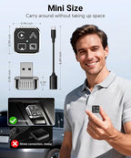 VQU 4 in 1 Wireless CarPlay Adapter for iPhone & Android Auto Adapter, 2026 Upgrade Plug & Play USB C Dongle, Convert Wired to Wireless CarPlay & Android Auto, AirPlay & Miracast Screen Mirroring