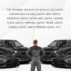 24PCS LED Interior Car Lights, Interior Car Lights Dome Light Set T10 31 mm 42 mm Replacement Bulbs for Top Map Dome Tail Cab Lights and License Plate Courtesy Lights Accessories (White)