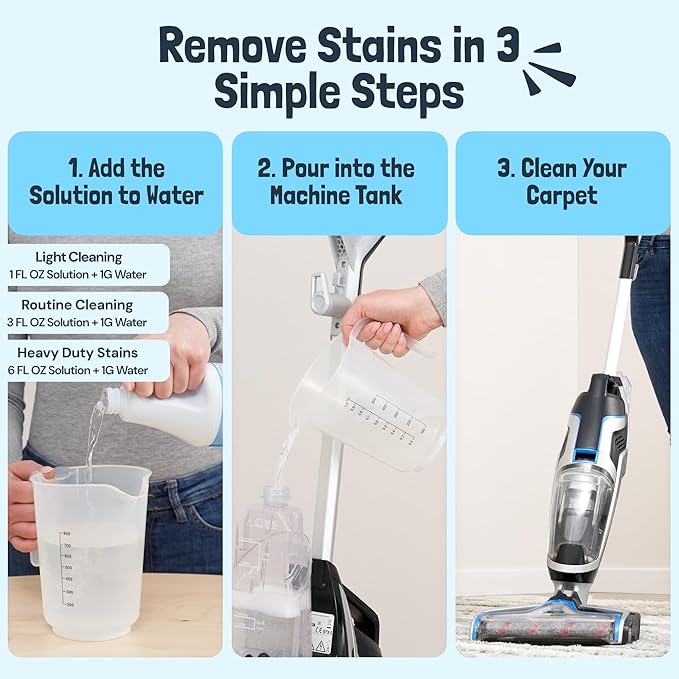 Sunny & Honey Carpet Cleaner Solution - Deep Stain Remover & Surface Deodorizer - Pet & Rug Cleaner - Upholstery Cleaning for Machine Use (128 fl oz, Fresh Summer Scent)