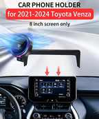 Qi2.2 25W Magnetic Car Mount Charger for 2021 2022 2023 2024 Toyota Venza Accessories, for Fast Charging Cell Phone Holder 8 Inch Screen Fixed Clip with Cooling Fan＆54W Fast Adapter