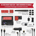 Cobra SC 250R Smart Dash Cam + Cobra 2.5A DIY Hardwire Kit - OBDII Port to USB-C/Micro-USB with 15ft Cable
