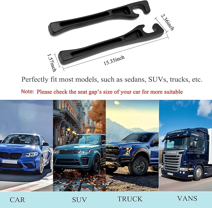 USSDE Car Gap Filler, Dual Slot Car Seat Gap Organizer 2 Pack, Universal Fit Soft Car Seat Crack Gap Filler Between Seat and Console Stop Things from Dropping (Style B)