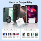 10ft iPhone 17 16 15 Charger, 2Pack 45W USB C Fast Charging Block and Long Type C to C Cable Cord,Wall Plug Adapter Cube Brick for Apple iPhone 17 Pro Max/17 Air/16e/16 Pro/15 Plus/iPad,Samsung Galaxy
