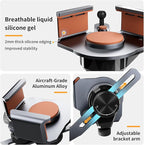 MagSafe Tesla Phone Mount for Model 3/Y/S/X/Cybertruck - Magnetic Car Phone Holder with N52 Strong Magnet 360°Rotatable Alloy Stand Silicone Pad Screen Safe & Universal Fit Sunshine Orange
