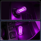 iFunyLED Car Interior USB LED Night Light, Portable Touch dimmable Car Ambient Lighting Kit, Retro Mini Transparent Glass Bottle Lamp Decorations for Vehicle Camping Bedroom Hallway, Pack of 2(Purple)