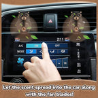 Tallew Car Air Freshener Cute Bear Car Vent Clip Diffuser with Rotating Propeller Outlet Vent 2.5" x 2.4" x 2.1" Easy to Install Included 2 Scents Aroma Tablets Aromatherapy Ornament Auto Accessories