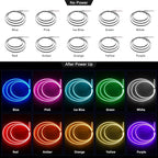 Acrylic Interior Car LED Strip Light with 6mm Sewing Edge - 43.3 inches Ambient Lighting Kits, Neon LED Strip Light(110CM/43.3IN, Red)