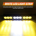 AUXTINGS 17 inch Single Row Dual Color LED Light Bar 90W Off Road Light Bar White Amber Combo LED Work Light Truck UTV 4x4 Cars SUVs ATVs Boats Fog Driving Light with Wiring Harness kit