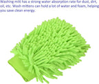 M METERXITY Microfiber Chenille Wash Mitt - Double Side Reusable Gloves for Cleaning Scratch-Free, Apply to Car Cleaning, Kitchen