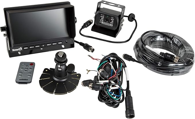 Buyers Products 8883040 Rearview Backup Camera System W/Night Vision, 7" 4 View Monitor & Remote Control, Backup Camera for Trucks, RVs, Trailers, Vans, Reverse Camera For Trucks