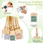 Havawish 20 Pcs Appreciation Gift Bulk for Teachers Empty Glass Essential Oil Diffuser Car Air Freshener Diffuser for Employee Staff Teachers Hanging Ornament Inspirational Team Thank You Gift