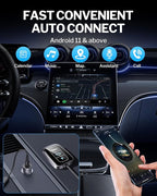 Wireless Android Auto Adapter for Factory Wired Android Auto Car, Converts Wired to Wireless, Compatible with Android 11+ & Cars from 2017, Black
