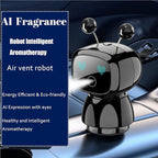 Robot Intelligent Aromatherapy Machine, Smart Cute Robot Car Air Freshener, Fine Spray/Fillable/Four-Gear Adjustment/Vibration Sensing/On-Off/Large Capacity Long-Lasting Fragrance/V3 (Black, Cologne)