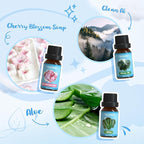 SALKING Clean Fragrance Oils, Premium Essential Oil for Diffuser, Scented Oil Gift Set for Soap Candle Making - Lemongrass, Fresh Cotton, Fresh Linen, Cherry Blossom Soap, Clean Air, Aloe
