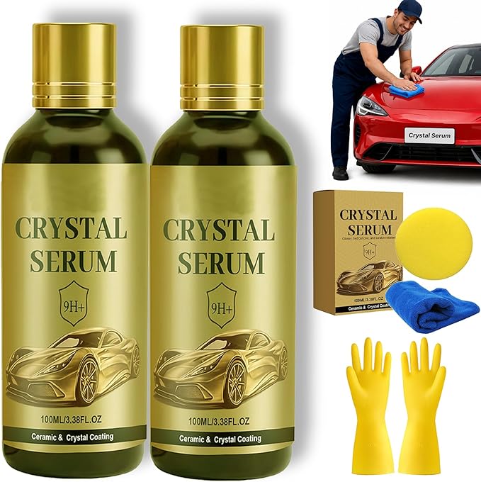 2026 New Crystal Serum – Advanced Graphene Ceramic Coating for Cars | 9H Graphene, Ultimate Quick Effect Car Coating Spray for Shine & Protection, Nano Coat Restore for Paint, Glass & Wheel (2PCS)