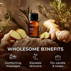 100% Pure Ginger Essential Oil - 0.34 Fl Oz - Ginger Oil for Hair, Skin, Diffuser, Aromatherapy & DIY Candle Making Scent