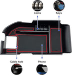 Compatible with Camry XLE/XSE 2018-2023 Center Console Organizer Tray Accessories, Fit Dual USB Ports (Red)