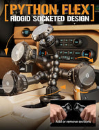 ToughTested MagTough Python Magnetic Cup Holder Phone Mount for Car - Heavy Duty MagSafe Car Mount with Flexible Python Arm - Universal SUV & Truck Accessories - 360 Rotation, Stable Expandable Base