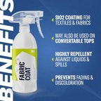 Gyeon Quartz Fabric Coat Super‑Hydrophobic UV‑Resistant Ceramic Textile Protectant for Upholstery Carpet Convertible Tops Stain Repellent Self‑Cleaning Long‑Lasting Protection