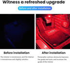 BESULEN Car Interior LED Lights, Automotive Ambient Neon Light Kit with USB Port, Car Accessories, Gifts for Men and Women, 4 in 1 Decoration Lights for Car, Garden, Home, Party（Red）