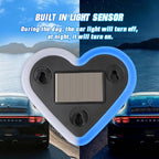 6 Lighting Modes Solar Powered Car LED Ambient Light, Rechargeable Wireless LED Heart Shape C-Pillar Neon Light, AutoGlow Solar Heart Light for Car Window Romantic Decor Surprising Gifts