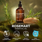 100% Pure Rosemary Essential Oil - 4 Fl Oz - Rosemary Oil for Hair, Skin, Diffuser, Aromatherapy & DIY Candle Making Scent
