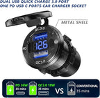 2PCS, 12V USB Outlet, VANONE Aluminum Alloy Dual 18W QC3.0 Ports & 36W PD USB Charging Port 12 Volt Outlet Charger Socket, Accessories for Car Boat Marine Motorcycle RV ATV Truck Golf Cart