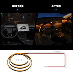 Acrylic Interior Car LED Strip Light with 6mm Sewing Edge - 43.3 inches Ambient Lighting Kits, Neon LED Strip Light(110CM/43.3IN, Orange)