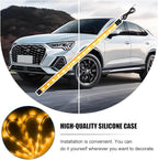 Motorcycle RGB LED Light Kit, 6PCS DC 12V Waterproof Motorbike Underglow Strip Lights Kit, Golf Cart Exterior Ground Effect Atmosphere Lamp, Universal for SUV RV Truck (Amber)