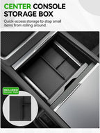10PCS Center Console Organizer Tray for 2025 2026 Tesla Model Y Juniper Accessories, Under Seat Storage Armrest Hidden Storage Box Cup Holder Charger Pad for Tesla Model Y Juniper (Not fit Standard)