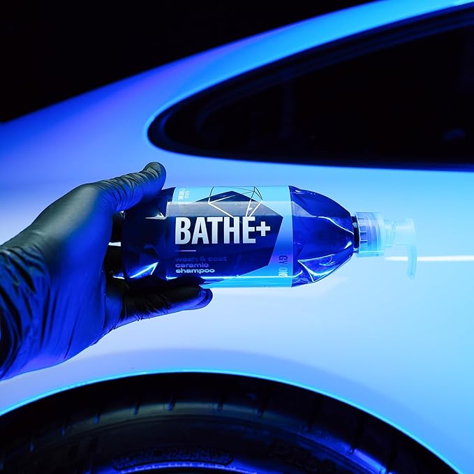 Gyeon Bathe+ Ceramic‑Infused Car Wash Shampoo SiO2 pH‑Neutral Hydrophobic Gloss Enhancer Safe on Paint Glass Rims Plastic Quick Self‑Cleaning Maintenance for Coated or Non‑Coated Vehicles