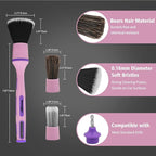 3Pcs Car Detailing Drill Brush Set with Drill Brush Attachment Head, 1P Ultra Soft No Scratch Car Drill Brush for Air Vent Leather Seat, 1P Boars Hair & 1P Detailing Brushes for Interior Exterior,Pink