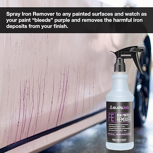 Suds Lab FE Iron Particle Remover, Fallout Rust Remover Spray for Car Detailing, Safe on Car Paint, Motorcycle, RV & Boat Finishes 32 oz.