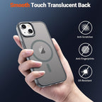SUPFINE Magnetic for iPhone 15 Case(Compatible with MagSafe)(Military Grade Drop Protection) Slim Translucent Matte Shockproof Women Men Girl Phone Cover,Gray