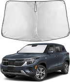 EcoNour Windshield Sunshade Compatible for Kia Seltos 2021-2024 2025 2026, Sun Visor for Front Windshield & Window Sun Shade Cover, UV Heat Blocker & Protector, Car Accessories
