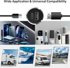 12V USB Outlet All-Aluminum QC 3.0 USB-A & USB-C PD3.0 Dual Fast Car Charger Socket, Recessed Mount Car USB Port for Car Truck Boat RV Camper Van Trailer (Small Version)