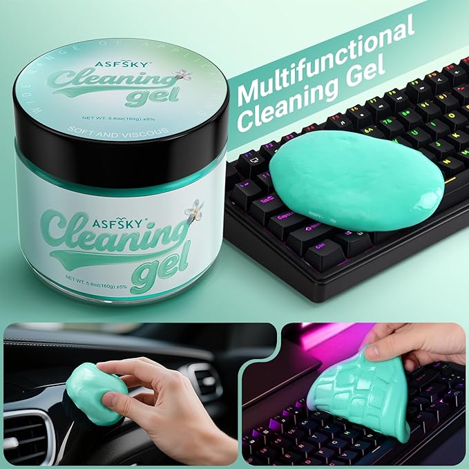 ASFSKY Car Cleaning Gel (Aromatherapy aroma) Dust Cleaning Putty Universal Car Interior Cleaner Keyboard Dust Remover Car Slime Gifts for Men Women girl（4 pack）