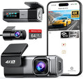 Navycrest 4K Dash Cam Front and Rear with 64GB Card, Built-in 5G WiFi, Dash Camera for Cars 4K Front and 1080P Rear, Dashcams for Cars Loop Recording, Gravity Sensor, 24-Hours Parking Mode