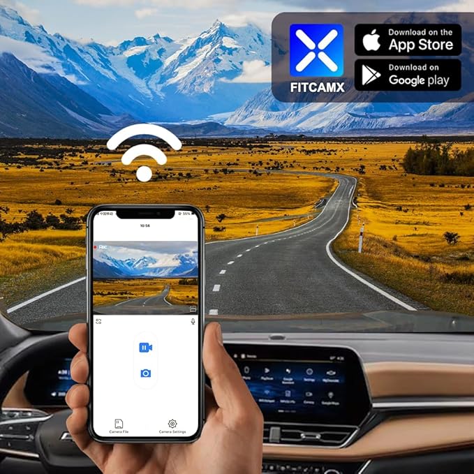 Fitcamx 4K Dash Cam Suitable for Chevy Equinox EV 2024 2025 Electric (HD2-D2000) Not for Gas-Powered, OEM Look, UHD 2160P Video, WiFi & APP, Loop Recording, G-Sensor, Plug & Play, 64GB Card