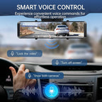 4K Rear View Mirror Camera, 12'' Mirror Dash Cam, 4K/2.5K Backup Camera for Car, WiFi/GPS Dash Cam Front and Rear with 32GB Card, APP, Voice Control, WDR Night Vision, Reverse Assist (Black)