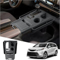 2026 Sienna Center Console Organizer - For 2021-2025 2026 Toyota Sienna Silicone Center Console Cover Organizer - For 2021-2026 Sienna(XLE/XSE/Limited/Platinum/Woodland Edition) Accessories(Grey)