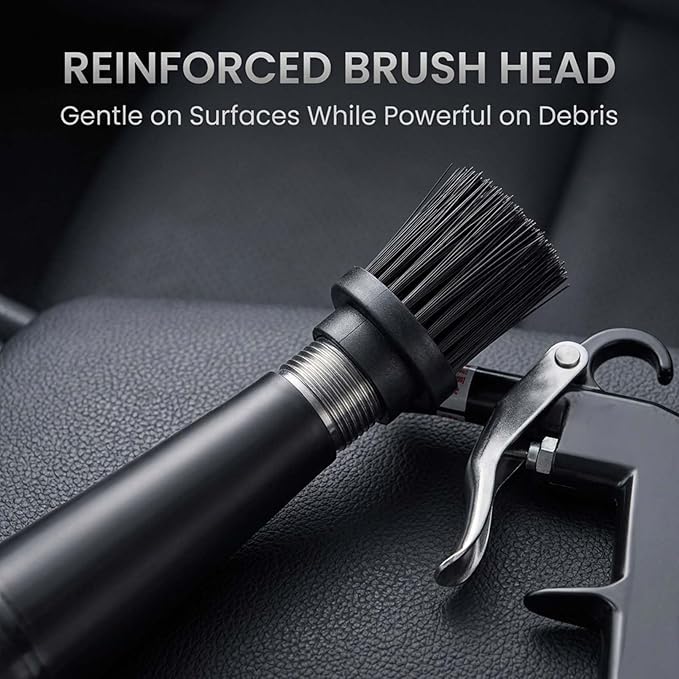 RAINPOT Saker Car Dry Cleaning Tool,60-160 PSI Compressed Air Tool for Auto Interior Cleaning, Pneumatic Duster Tool with Fine Nozzle for Vents, Crevices, and Dashboards (1 Set Nozzle)