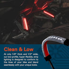 TRUE MODS 2pc 5" Red LED Motorcycle Turn Signal & Brake Tail Light Strip Kit [Waterproof] [Single Row] [50% Running] [100% Brake/Blinker] Self Adhesive Surface Mount Flexible Lamp for Dirt Bike ATV