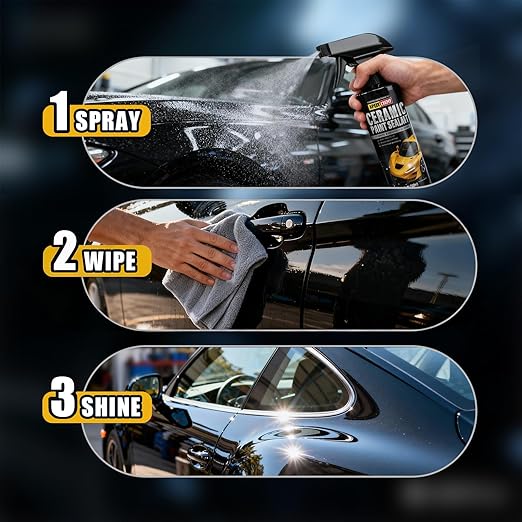 Ceramic Coating for Cars Polish, Paint Sealant Spray Enhancing Car Gloss and Color Depth, Hydrophobic Protection, Waterproof, Dustproof and Pollutant-Proof, High Shine Car Wax Coating Spray