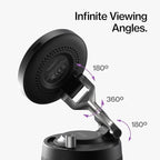 Statik HyperMount Pro Phone Mount, Magnetic Phone Holder, 15W Wireless Charging, MagSafe Car Mount, Works on Smooth & Lightly Textured Surfaces, iPhone and Android Compatible, Charging Cable Included