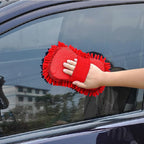 Car Wash Mitt,Microfiber Chenille Car Wash Mitt,Double-Sided lint-Free,Scratch Free,Cleaning Mitts for Truck, SUV, RV (Red)