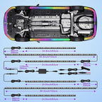 Underglow Car Lights, 6 pcs RGB-IC Smart LED Lights with APP Control and Remote Control, Dream Color Chasing DIY Music Mode, Underglow Kit for Car, SUVs, Trucks (Dream Color)