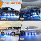 Nilight 2PCS 70 Inch Emergency Strobe Light Strip with Controller 864 LED Blue White Running Board Lights Flexible Side Flashing Warning Caution Safety Waterproof for Truck Construction Pickup