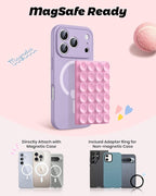 amBand Airplane Travel Essentials Phone Holder, Anti-Slip Magnetic Suction Cup Phone Mount for iPhone Fits Magsafe Attachment, Influencer/Sharer/Content Creator Must Haves for Selfie/Video, Peony Pink